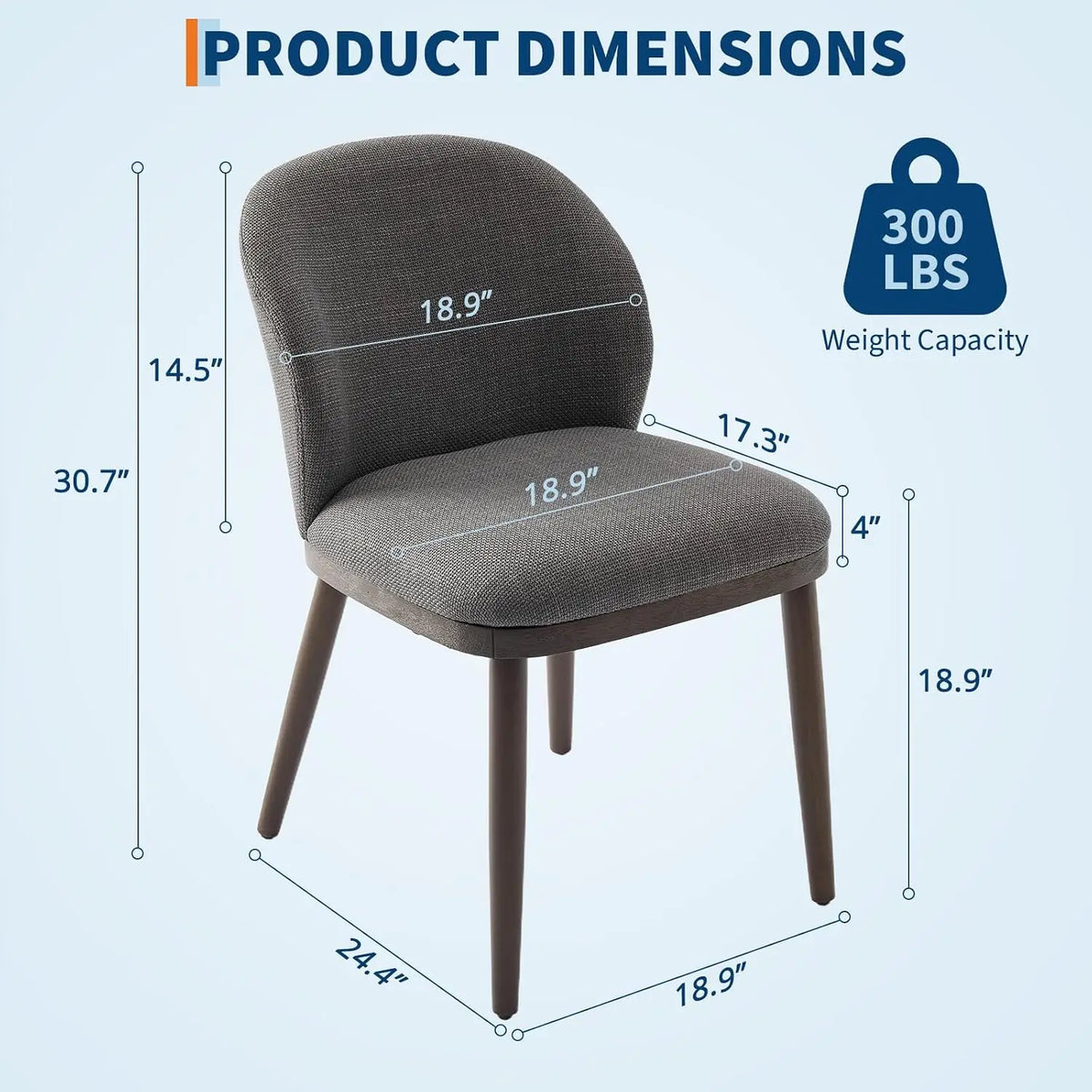 Garvee Set Of 2 Dining Chairs Ergonomic Upholstered Comfy Luxury Dining Chairs 265 Lbs Capacity for Dining Room, Kitchen, Restaurant ﻿