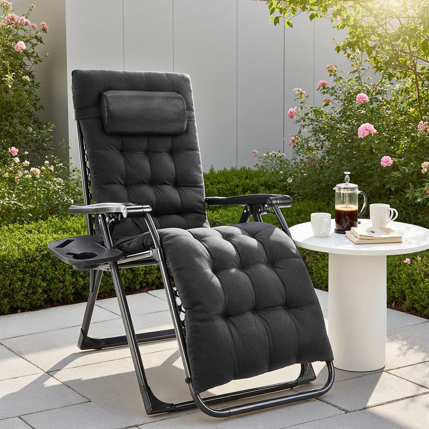 JHK Cup Holder Zero Gravity Portable Recliner For Patio