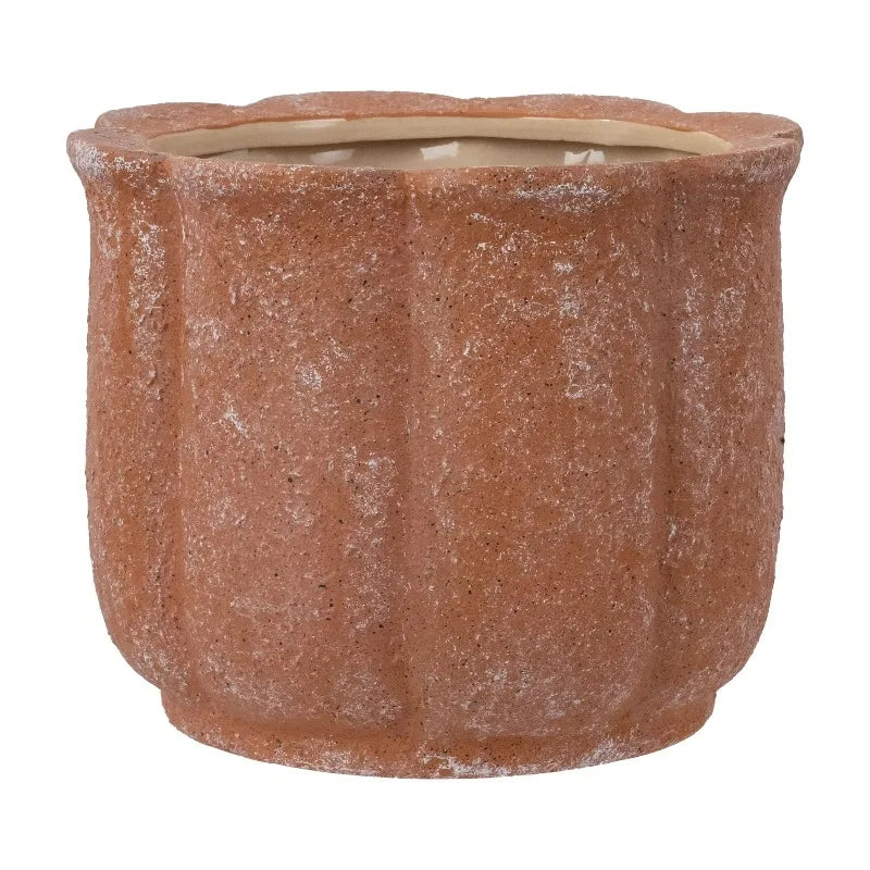 Terracotta Ceramic Flower Planter Pot With Drainage Plug Included