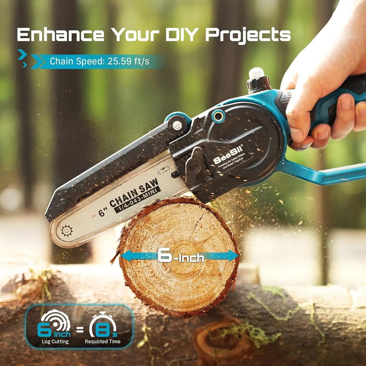Seesii Brushless Electric Chainsaw And Pruning Shears Combo