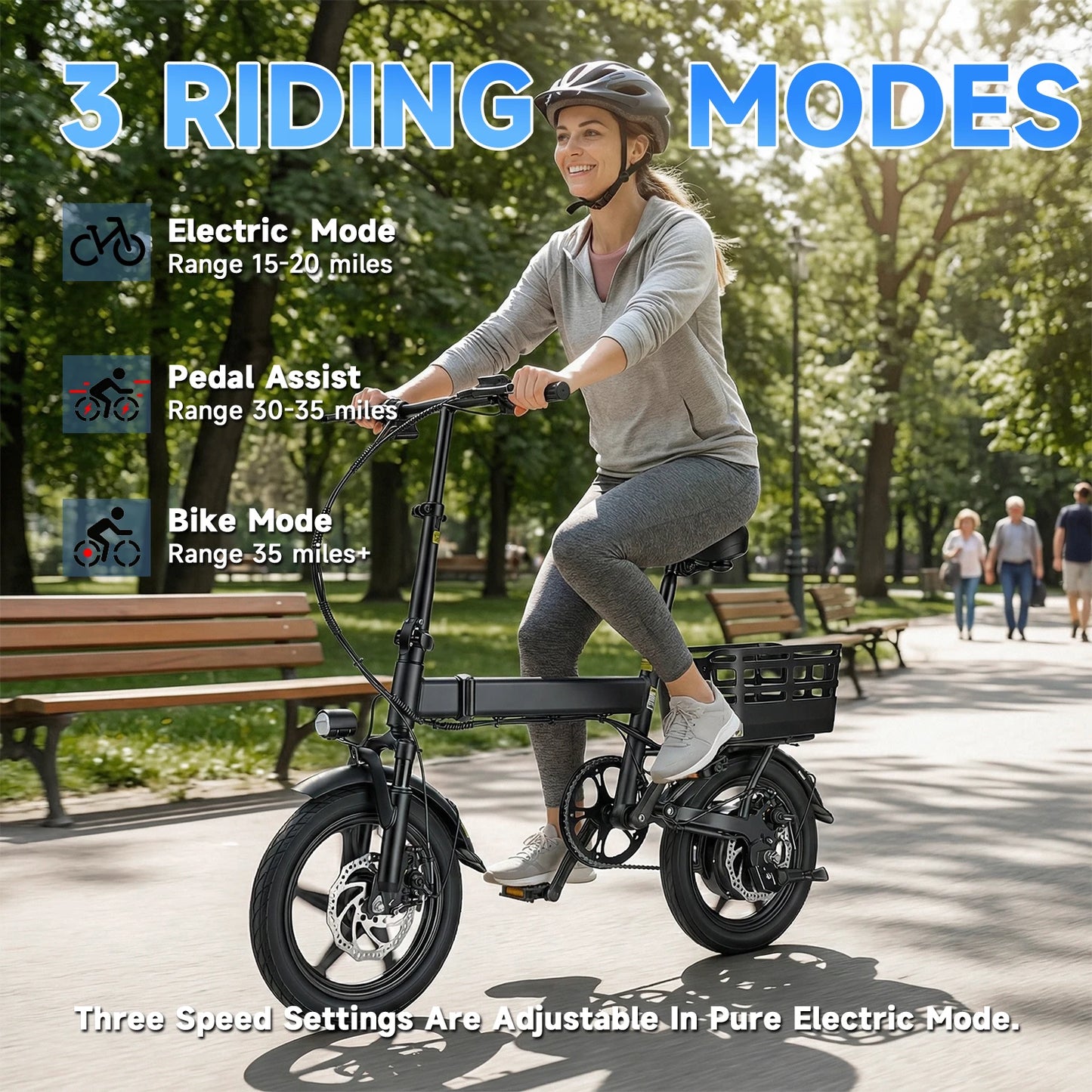 Foldable Electric Bike With 500W Peak Motor 432Wh Battery And Rear Basket