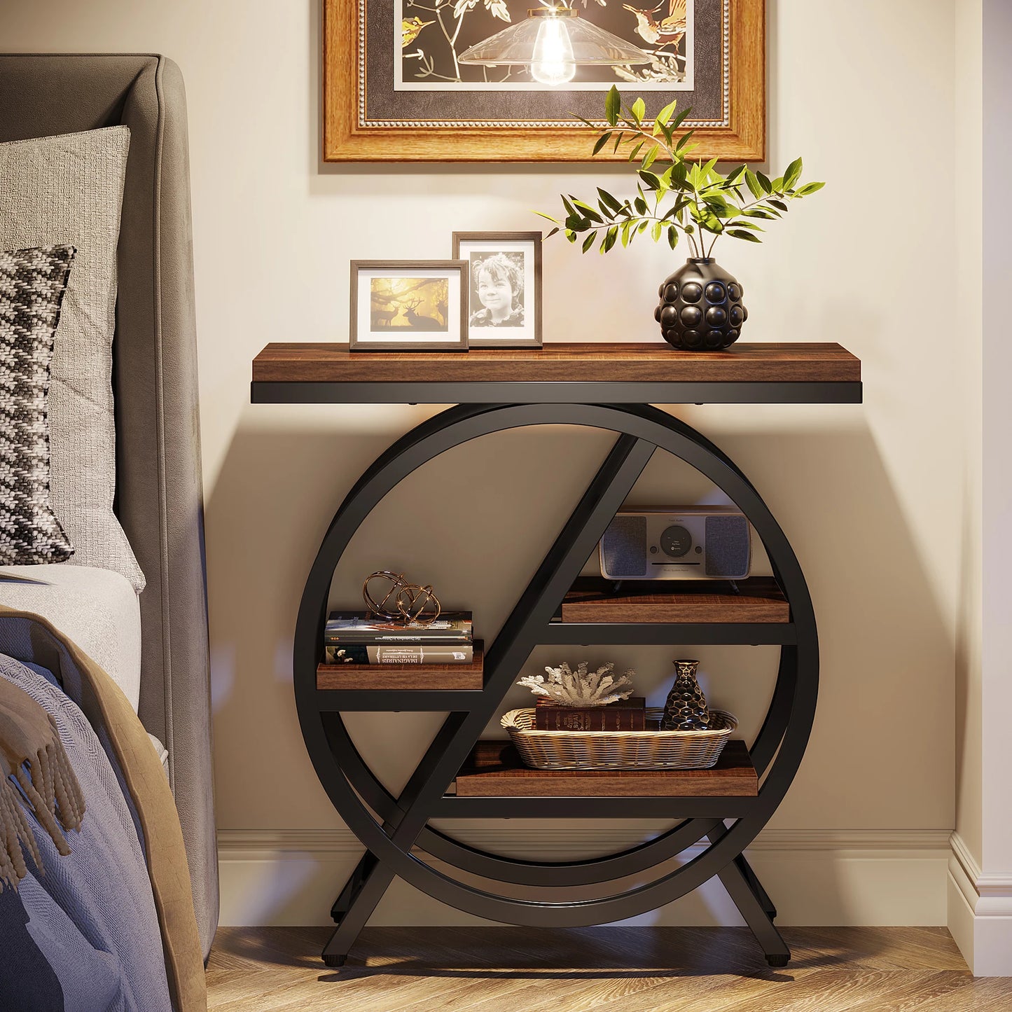 Tribesigns End Table For Living Room With 3-Tier Storage