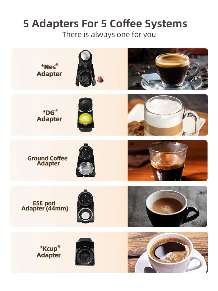 HiBREW 5 In 1 Capsule Coffee Machine For Dolce Gusto And Nespresso