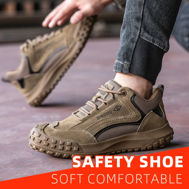 Men's Steel Toe Anti-Puncture Breathable Industrial Construction Shoes