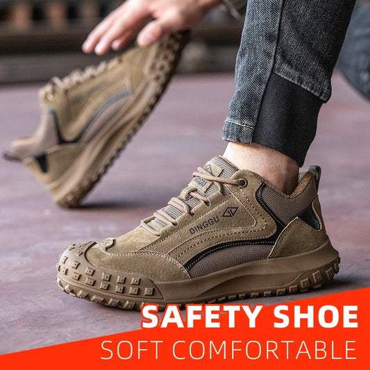Men's Steel Toe Anti-Puncture Breathable Industrial Construction Shoes