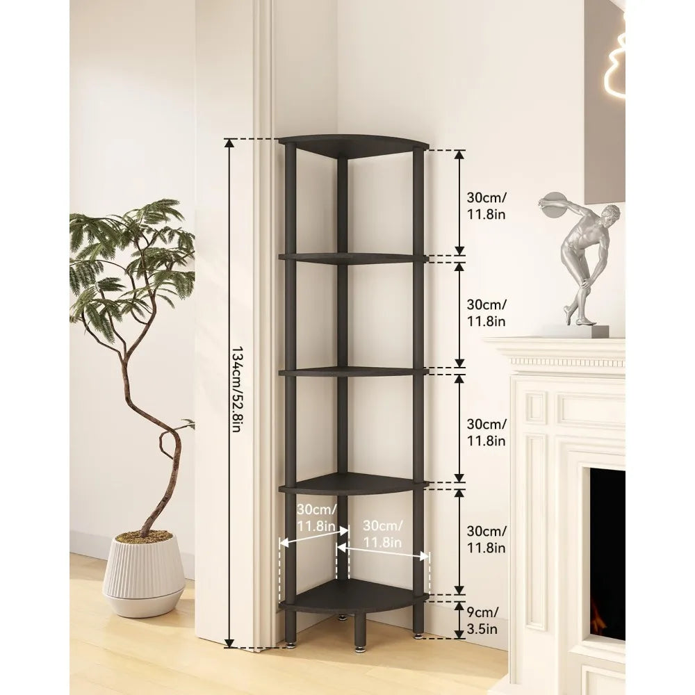IBUYKE 5 Tier Corner Shelf Stand Industrial Display Rack