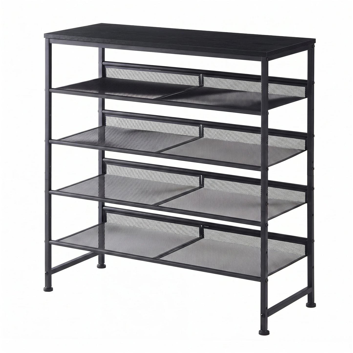 JHK 5 Tier Metal Shoe Storage Cabinet with Adjustable Shelves