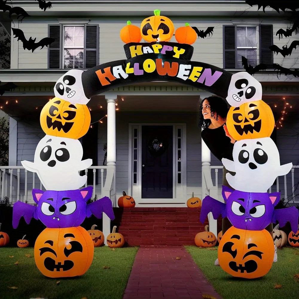Joyfy Halloween Inflatable Pumpkin Archway With LED Lights