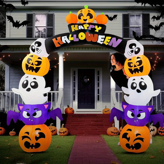 Joyfy Halloween Inflatable Pumpkin Archway With LED Lights