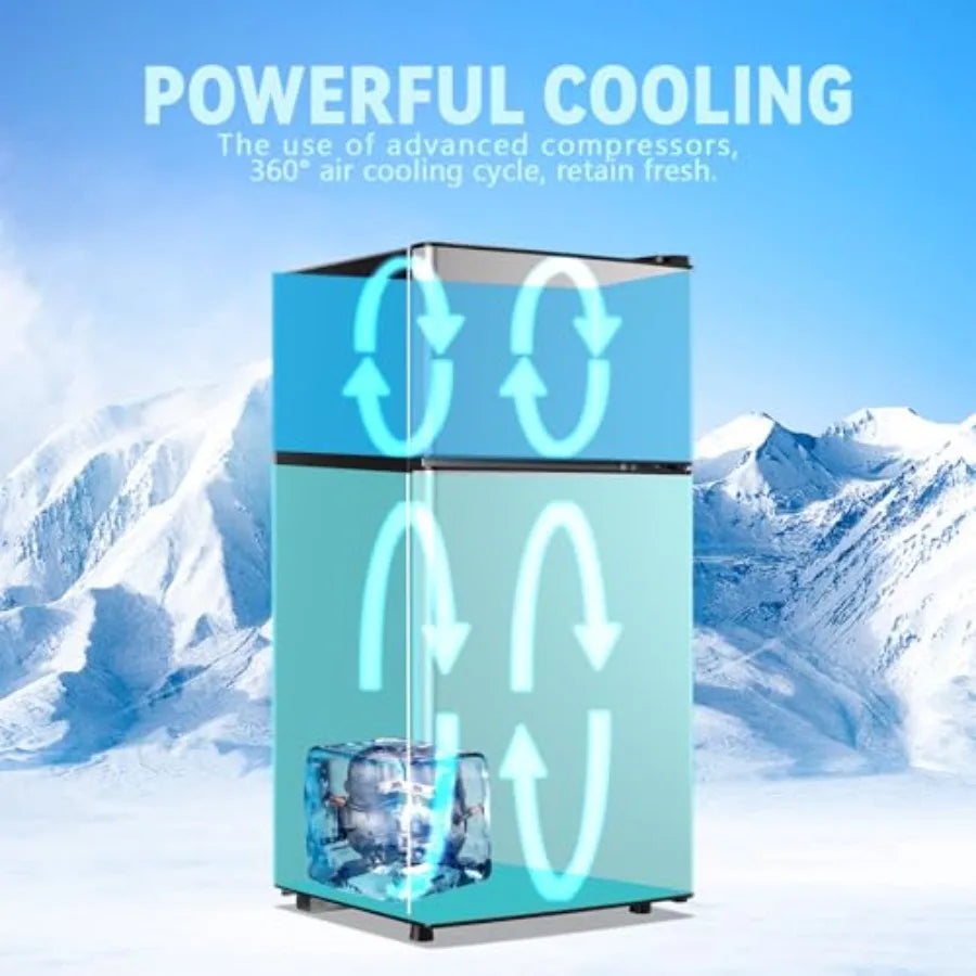Compact Stainless Steel Mini Refrigerator With Freezer For Dorm Use