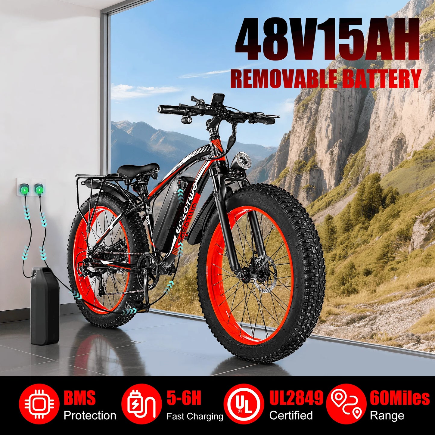 Eoetwo Heavy Duty Ebike 400 Lbs Capacity 65Nm Torque
