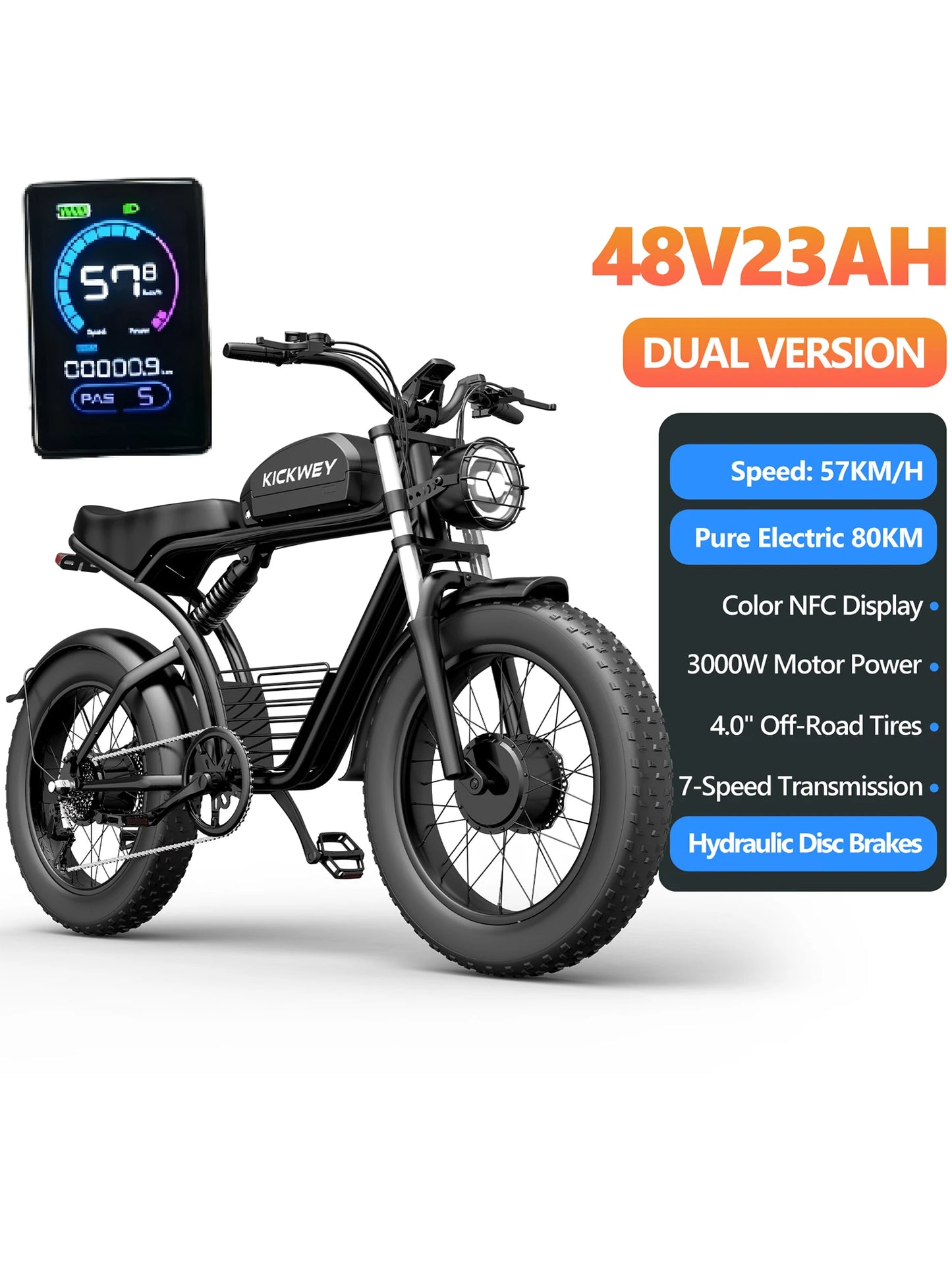 Kickwey K7 Electric Bicycle With Full Suspension