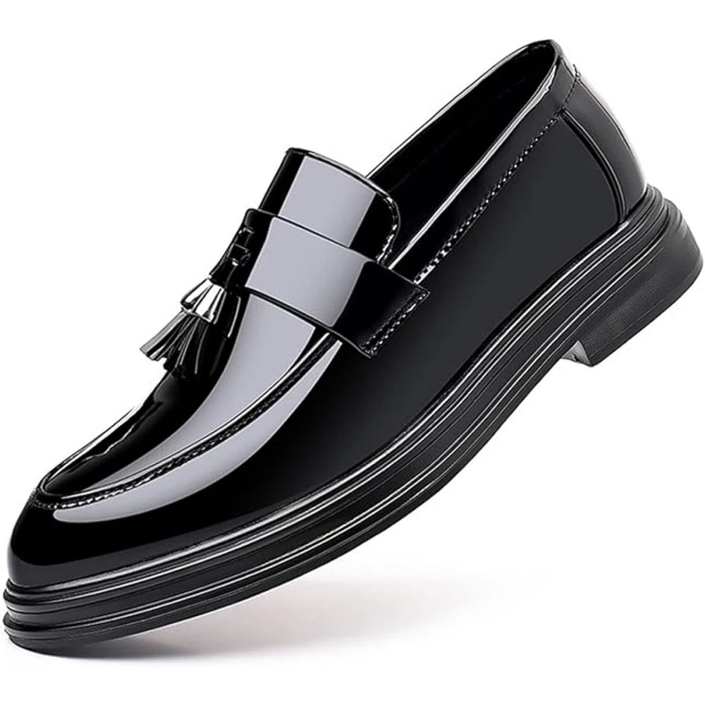 Men's Tassels Patent Penny Slip On Loafers For Formal Business