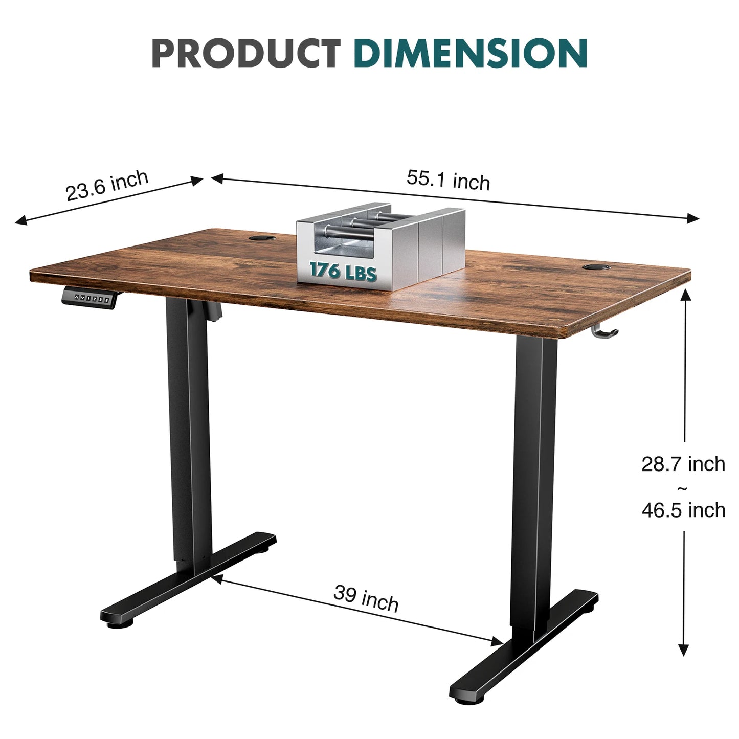 JHK Ergonomic Electric Standing Desk Height Adjustable Office Table