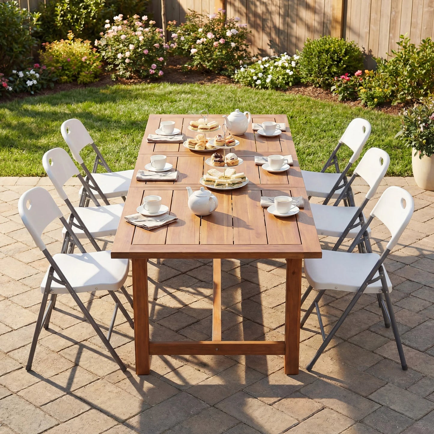 JHK Stackable Plastic Folding Dining Chairs Heavy Duty Set
