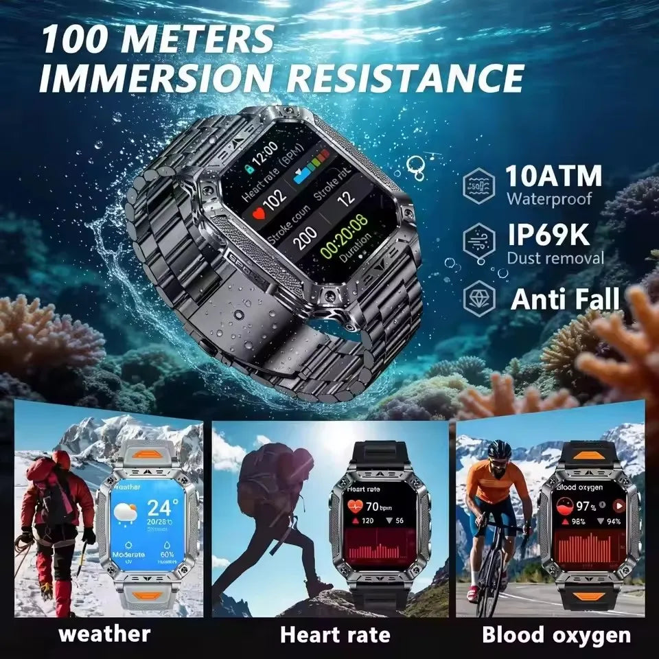Military Grade Smart Watch With 1500mAh Battery And 100 Days Battery Life