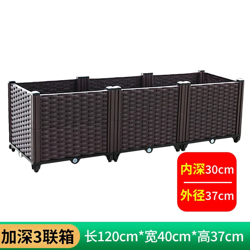 Oversized Thickened Plastic Balcony Planter Trough for Outdoor Gardening