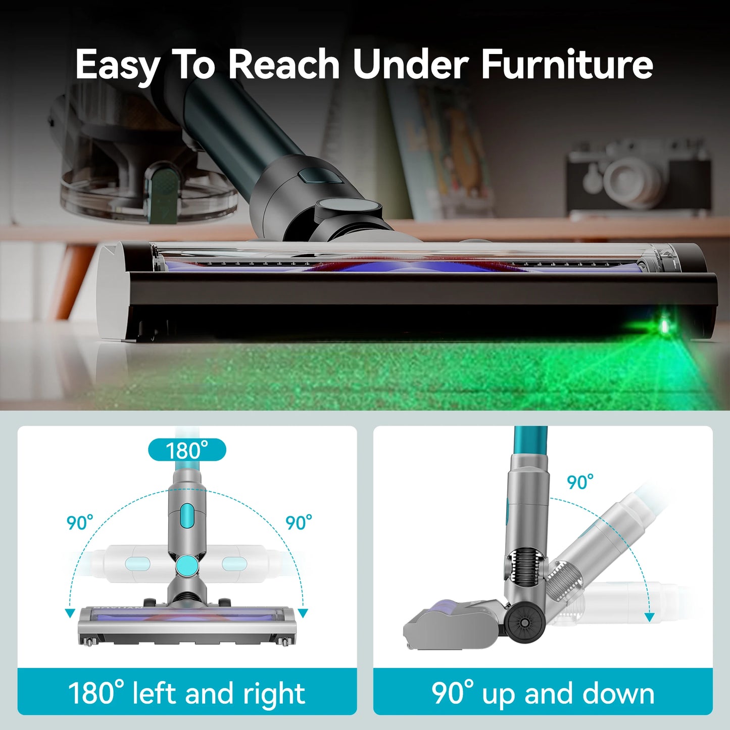 E.LUO Cordless Vacuum Cleaner 6in1 Stick With 400W Suction For Pet Hair
