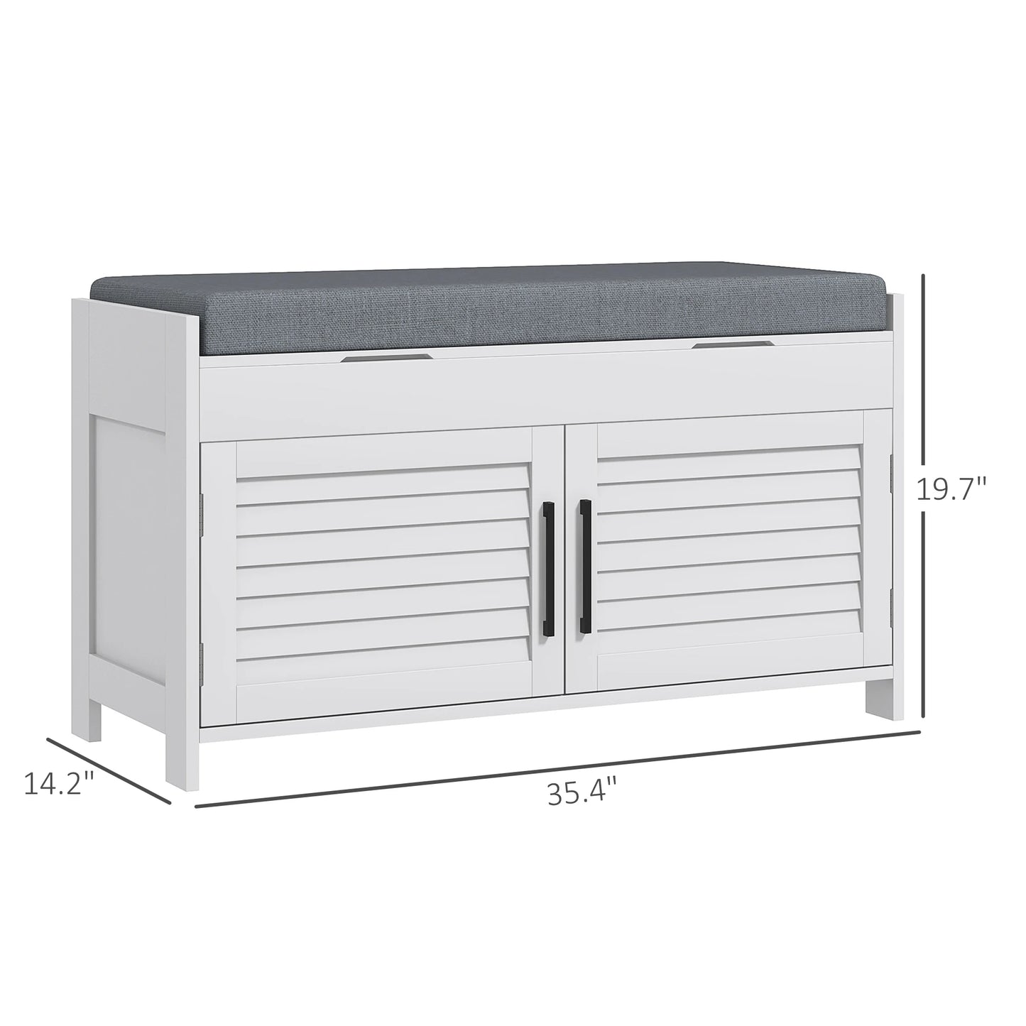 HOMCOM Shoe Bench With Cushion And Hidden Storage Compartments