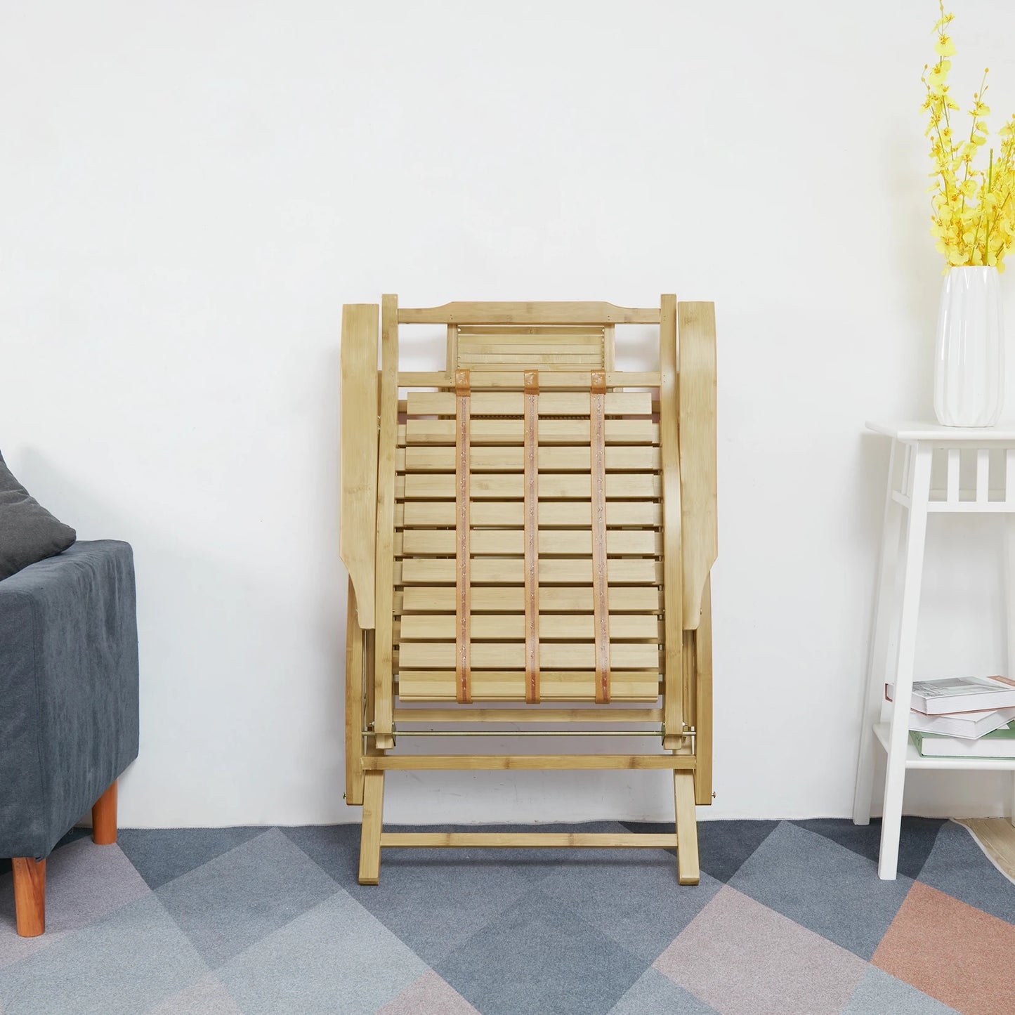 Folding Bamboo Rocking Chair for Indoor Outdoor Living