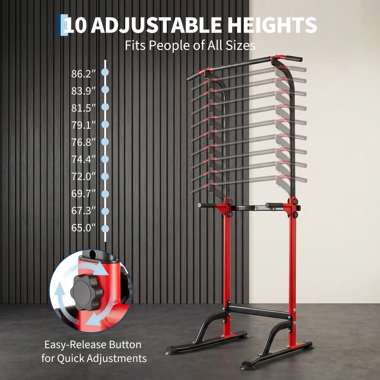 Heavy Duty Power Tower Pull Up Dip Station Multi Function Strength