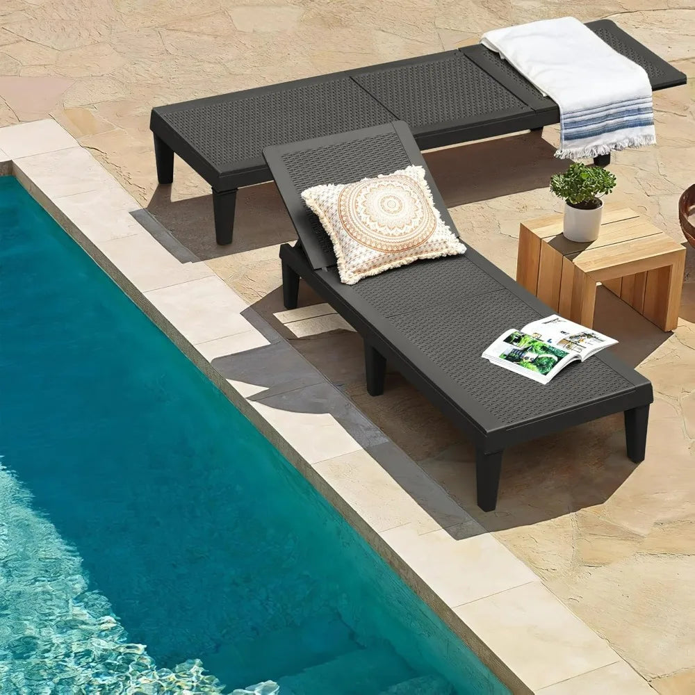 Homall Outdoor Lounge Chairs Set Of Two With Adjustable Backrest