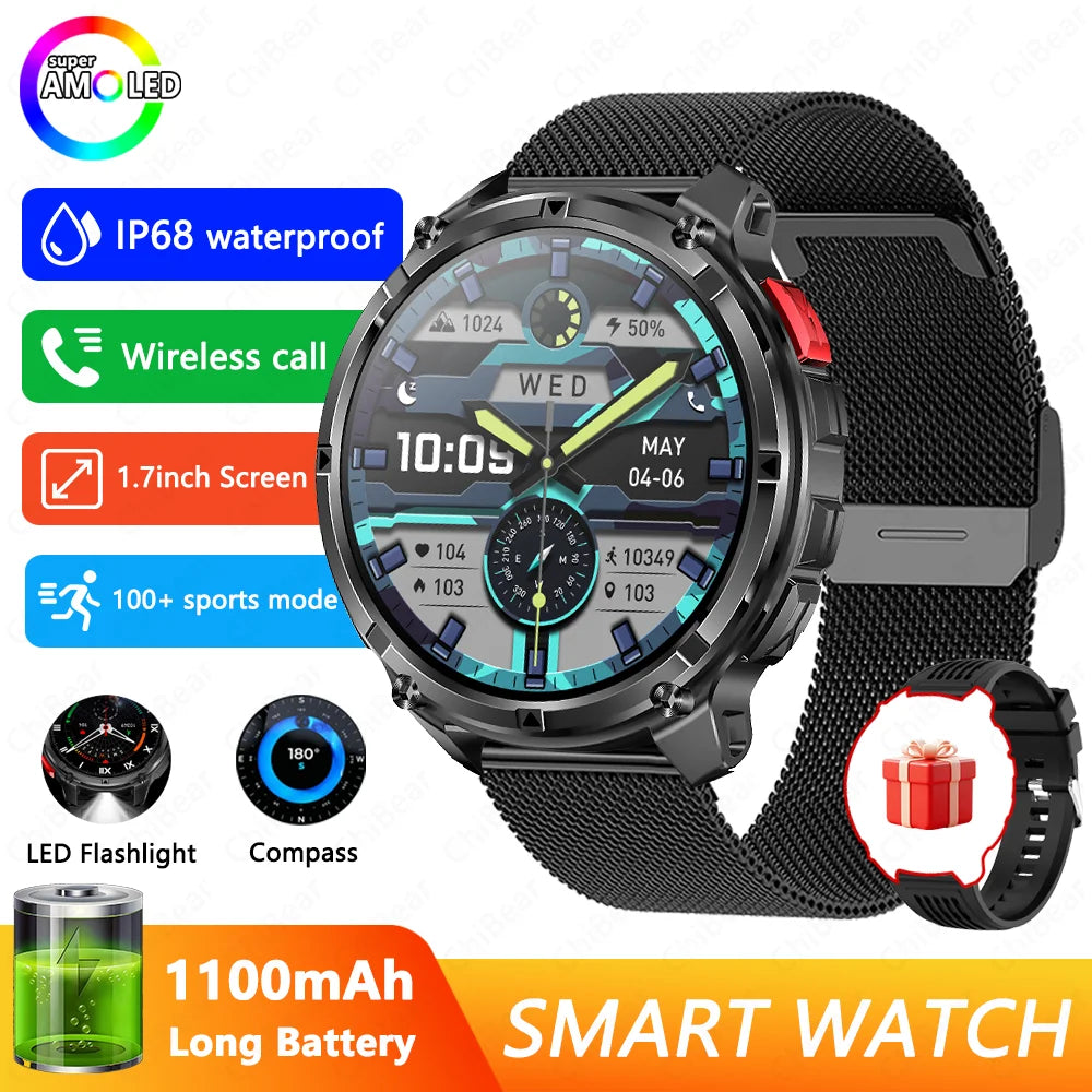 T Rex3 Pro Smartwatch GPS 5ATM Waterproof Outdoor Compass Tracker
