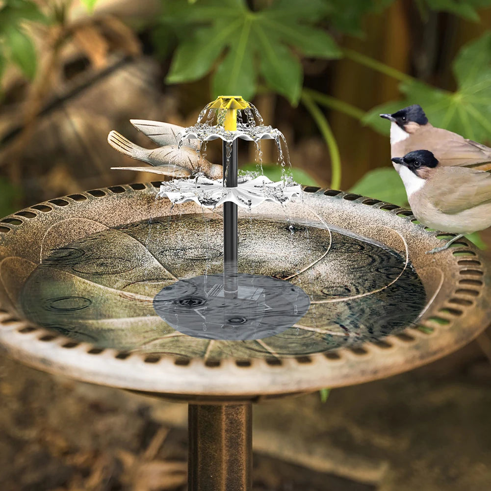 Alloet 3-Tier Solar Bird Bath Fountain For Outdoor Patio Garden
