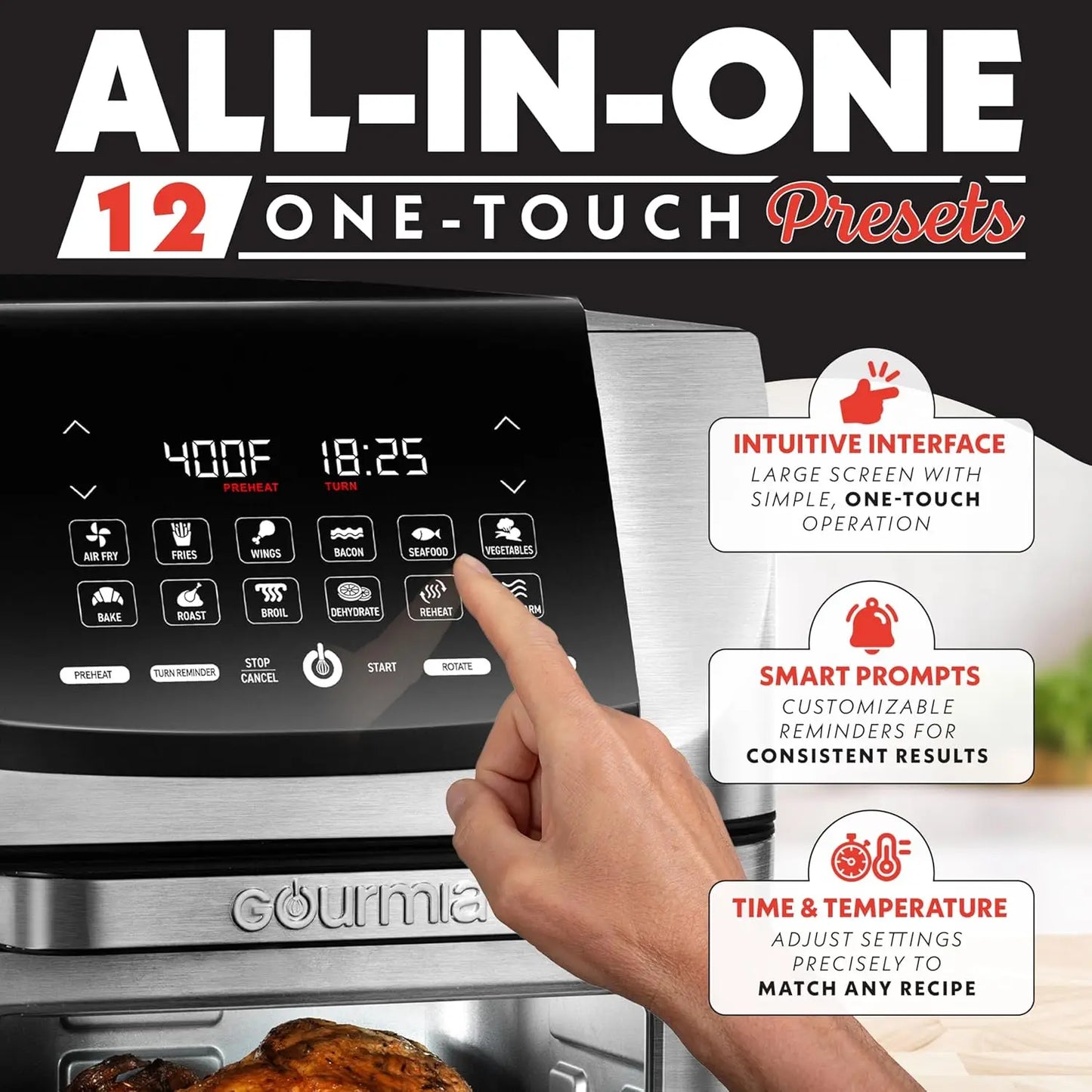 Air Fryer Oven With Rotisserie 12 Presets And Digital Display