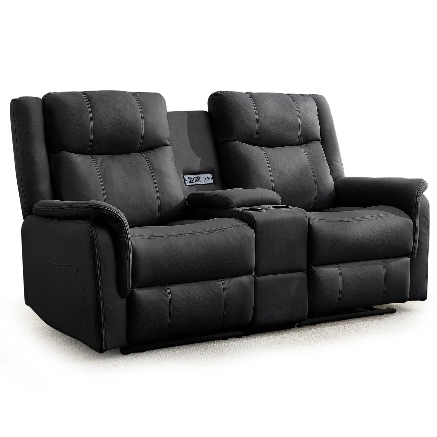 Korser Loveseat Recliner With USB Ports And Cup Holders