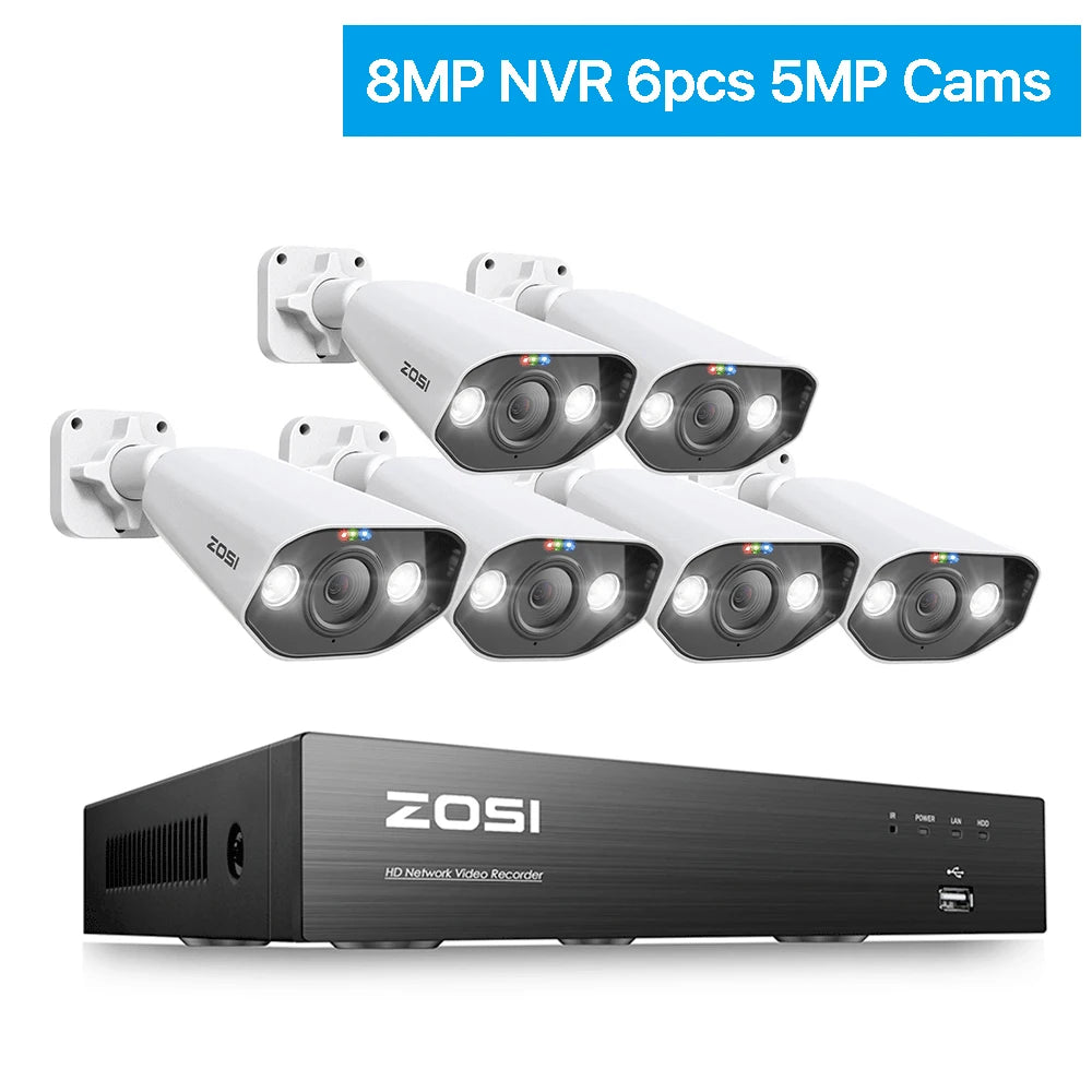 ZOSI 8CH POE Surveillance Kit With 4K AI IP Cameras
