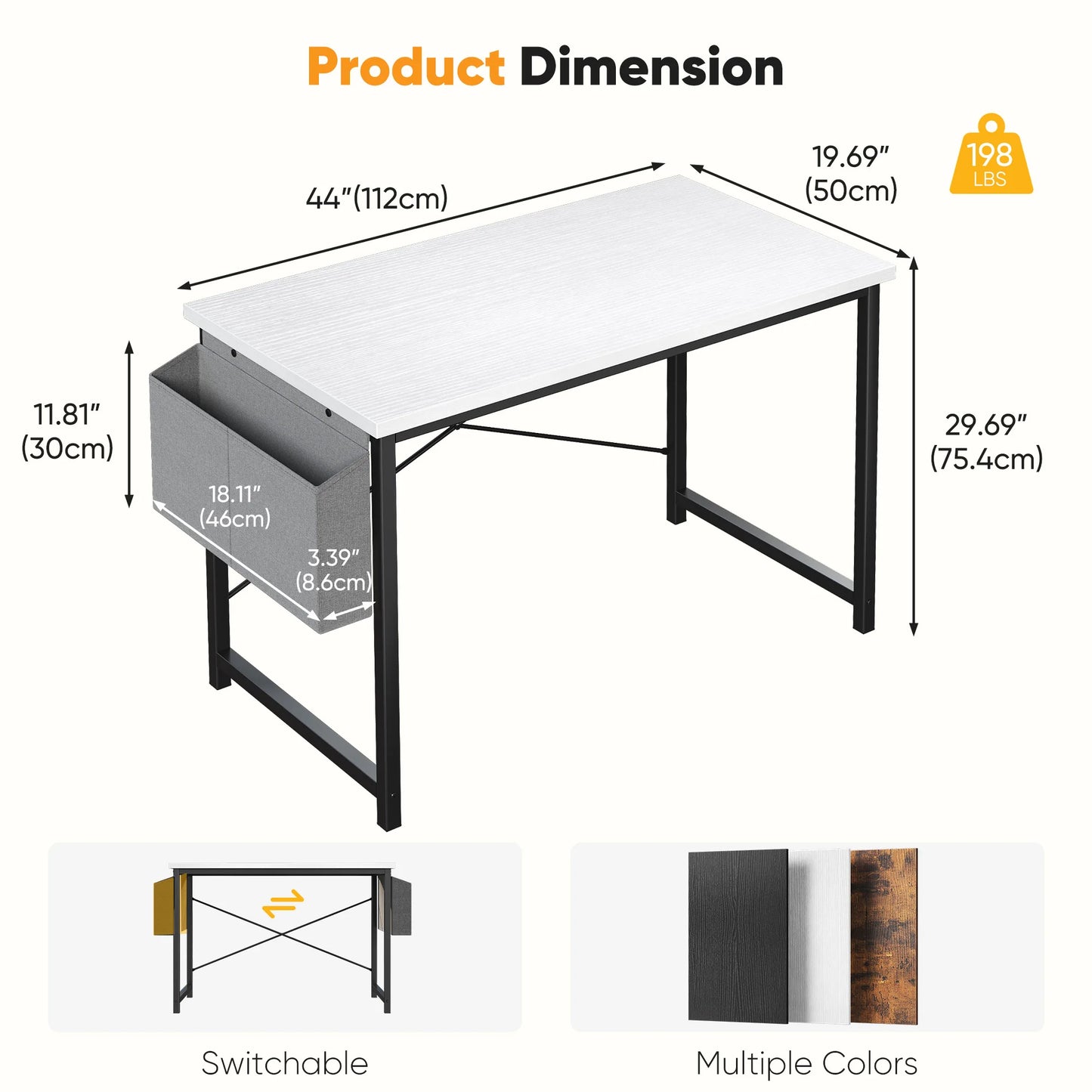 JHK 55 Inch Computer Office Desk With Storage Bag