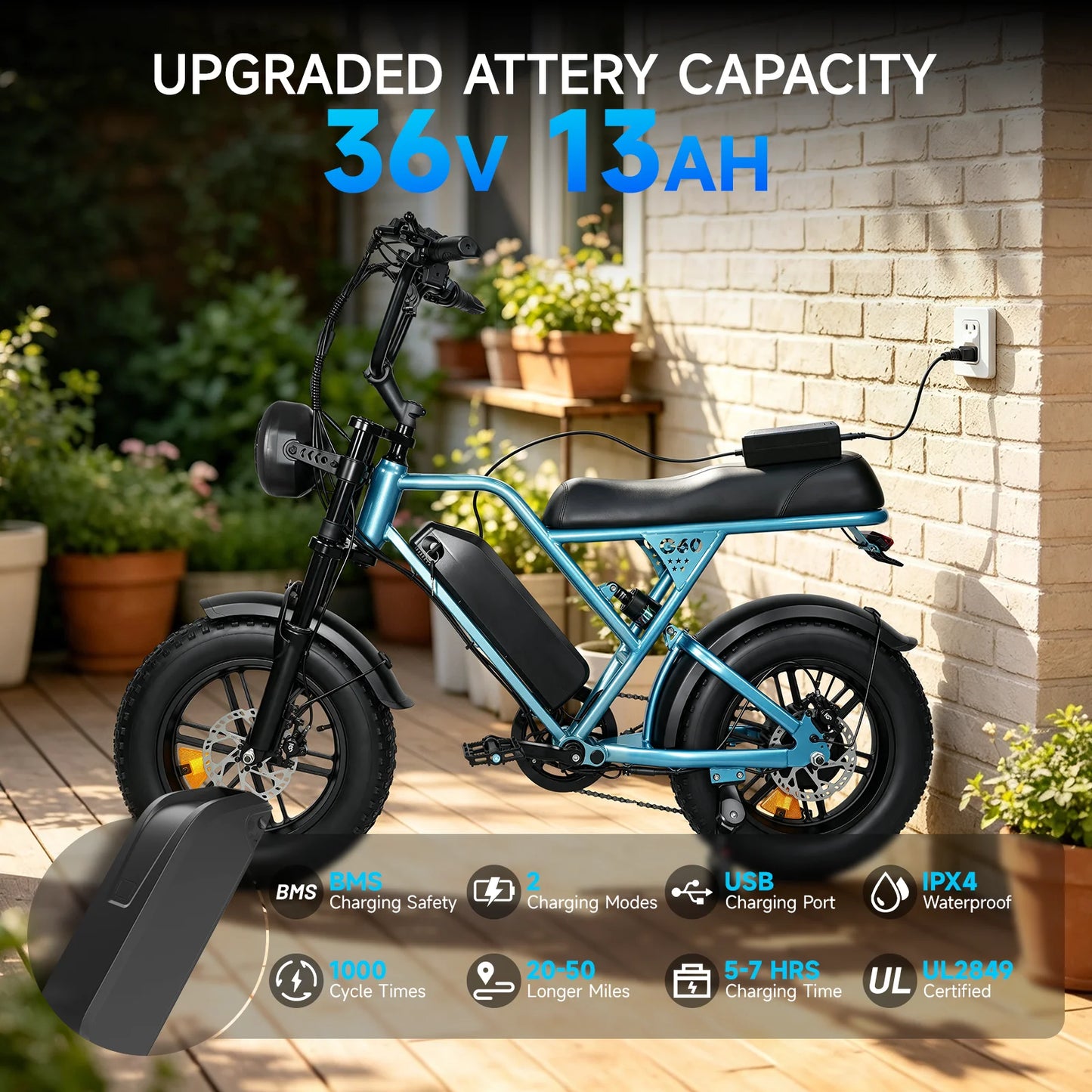 Obx 500W Mini Electric Mountain Bike With Lithium Battery