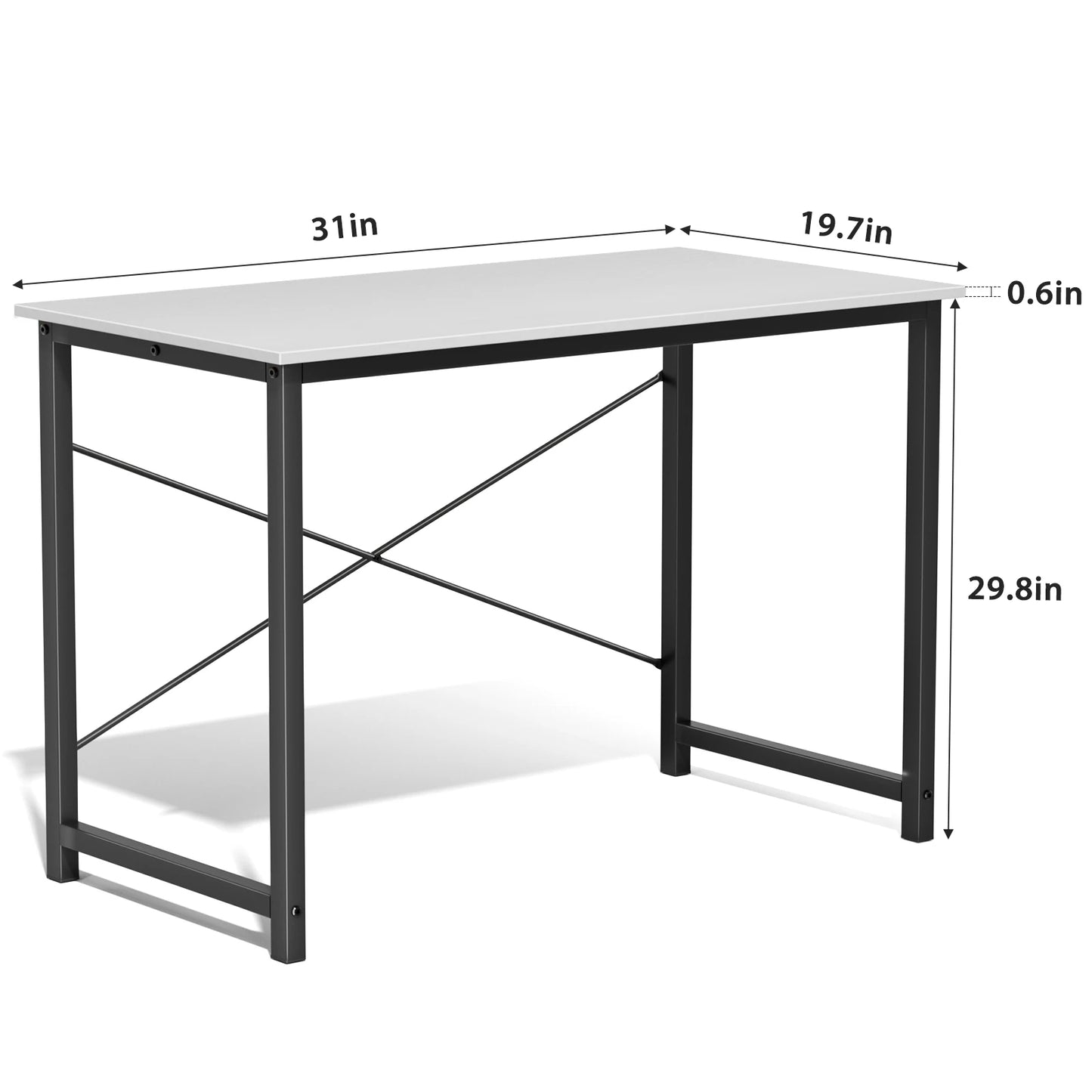 JHK Modern Compact Metal Frame Computer Desk Writing Table