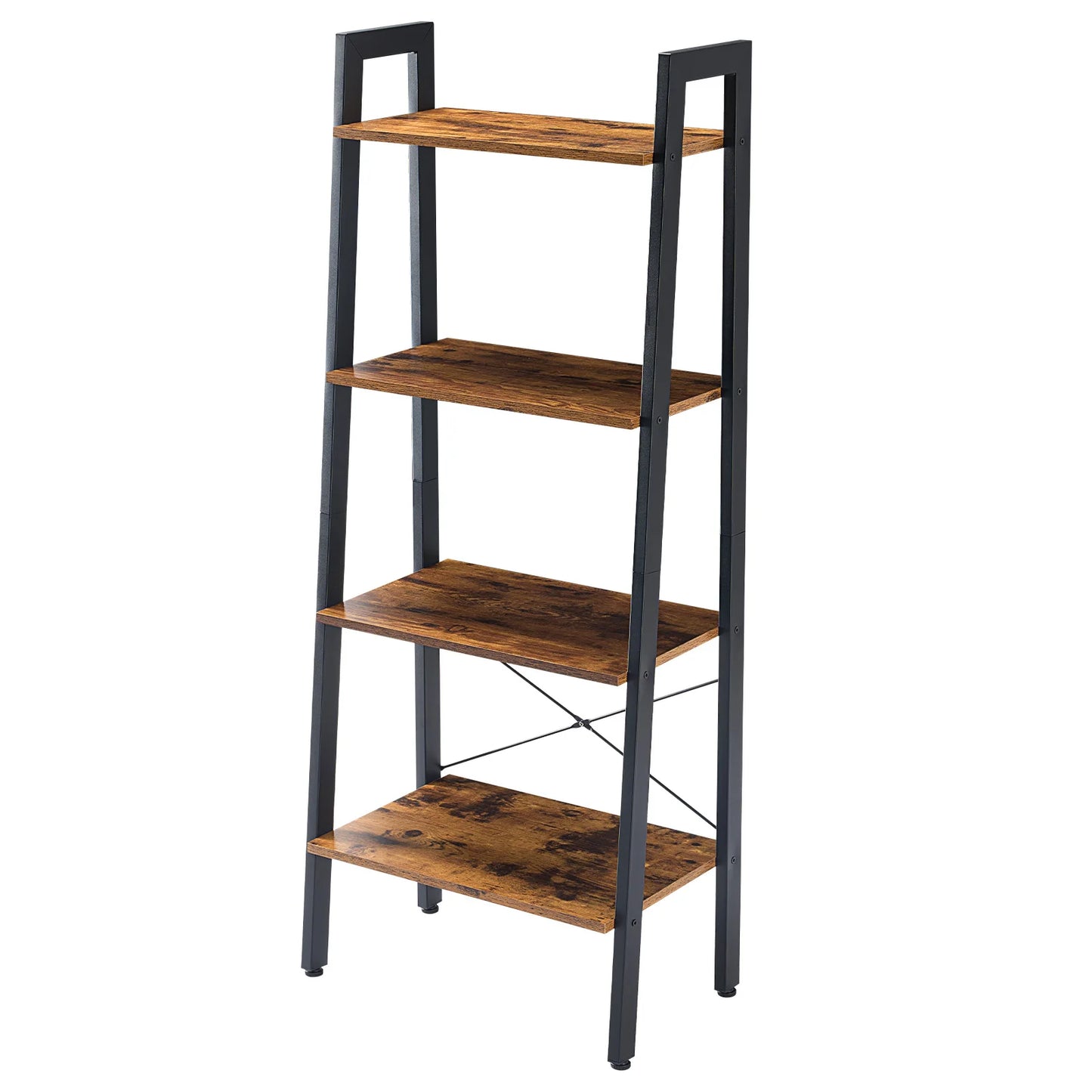 JHK 4-Tier Display Bookshelf Wooden Standing Shelf For Living Room