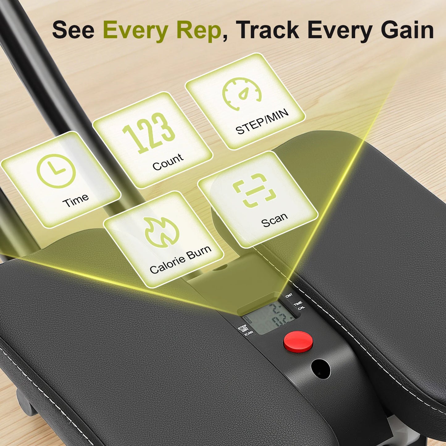 Foldable Ab Machine With Dual Arc Core Trainer And LED Display