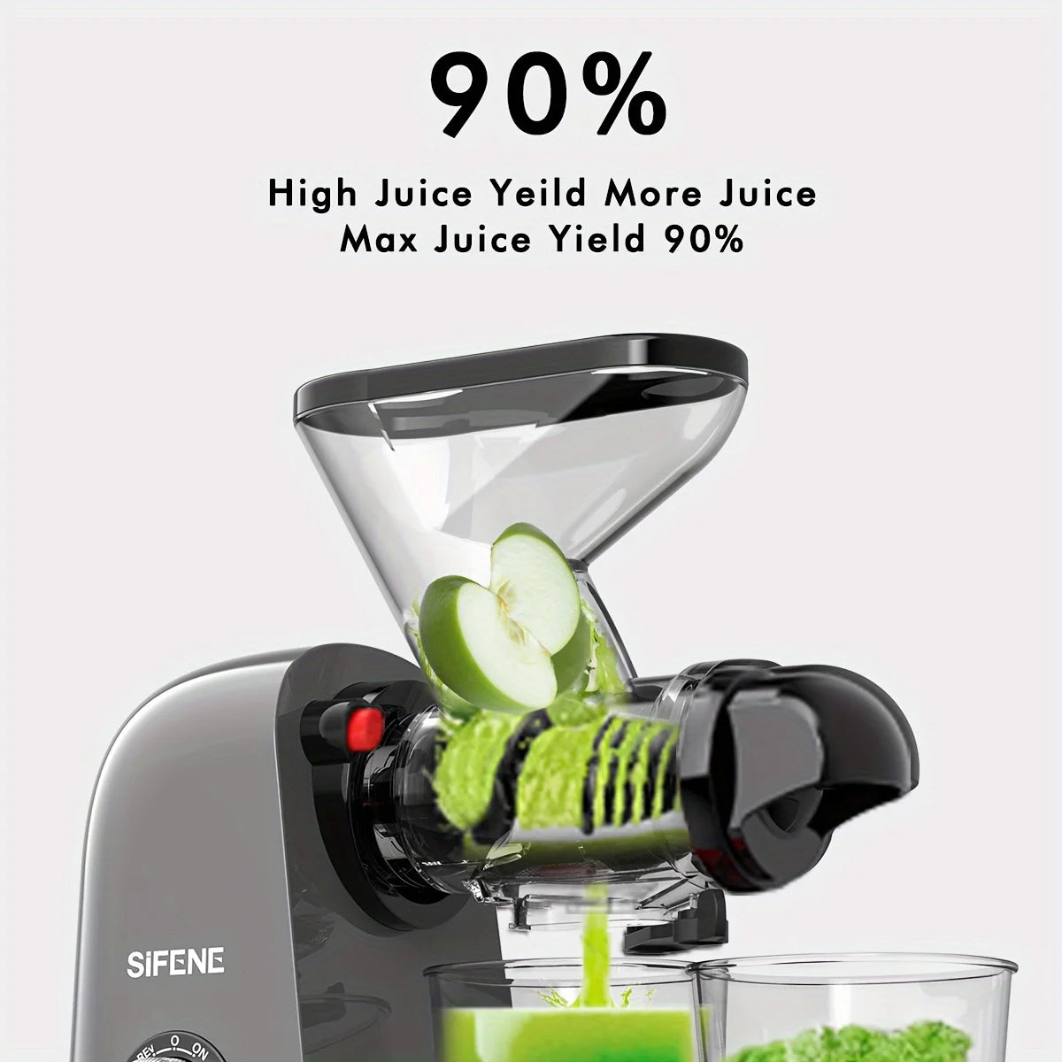 SIFENE Cold Press Juicer Slow Masticating Dual Mouth Anti Clog