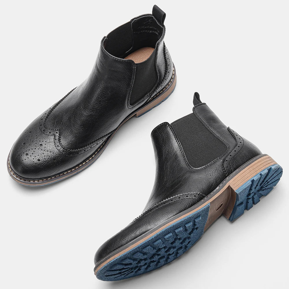 Hecrafted Chelsea Boots For Men Classic Leather Ankle Fit