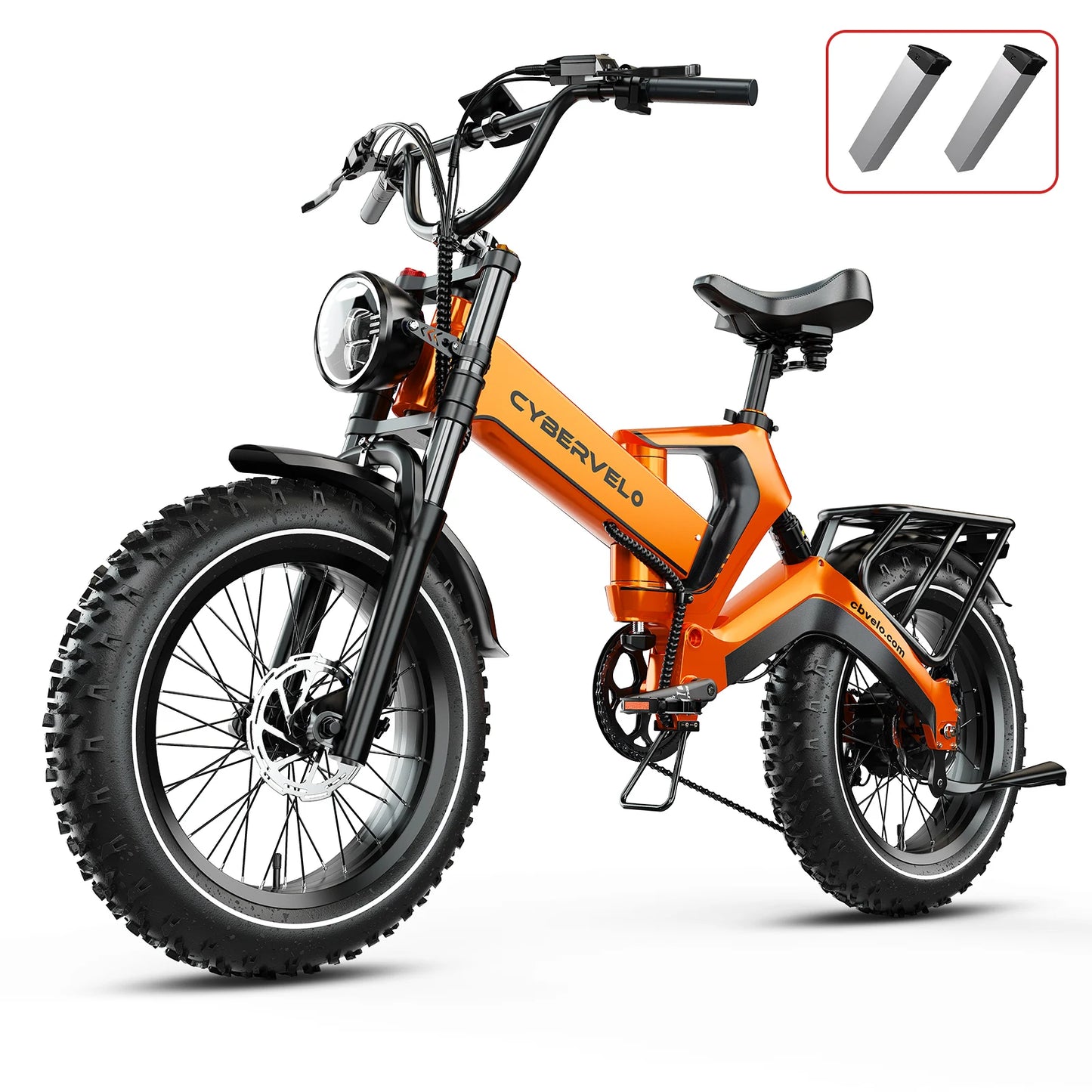 Cybervelo 2000W Foldable Electric Bike With Dual Battery