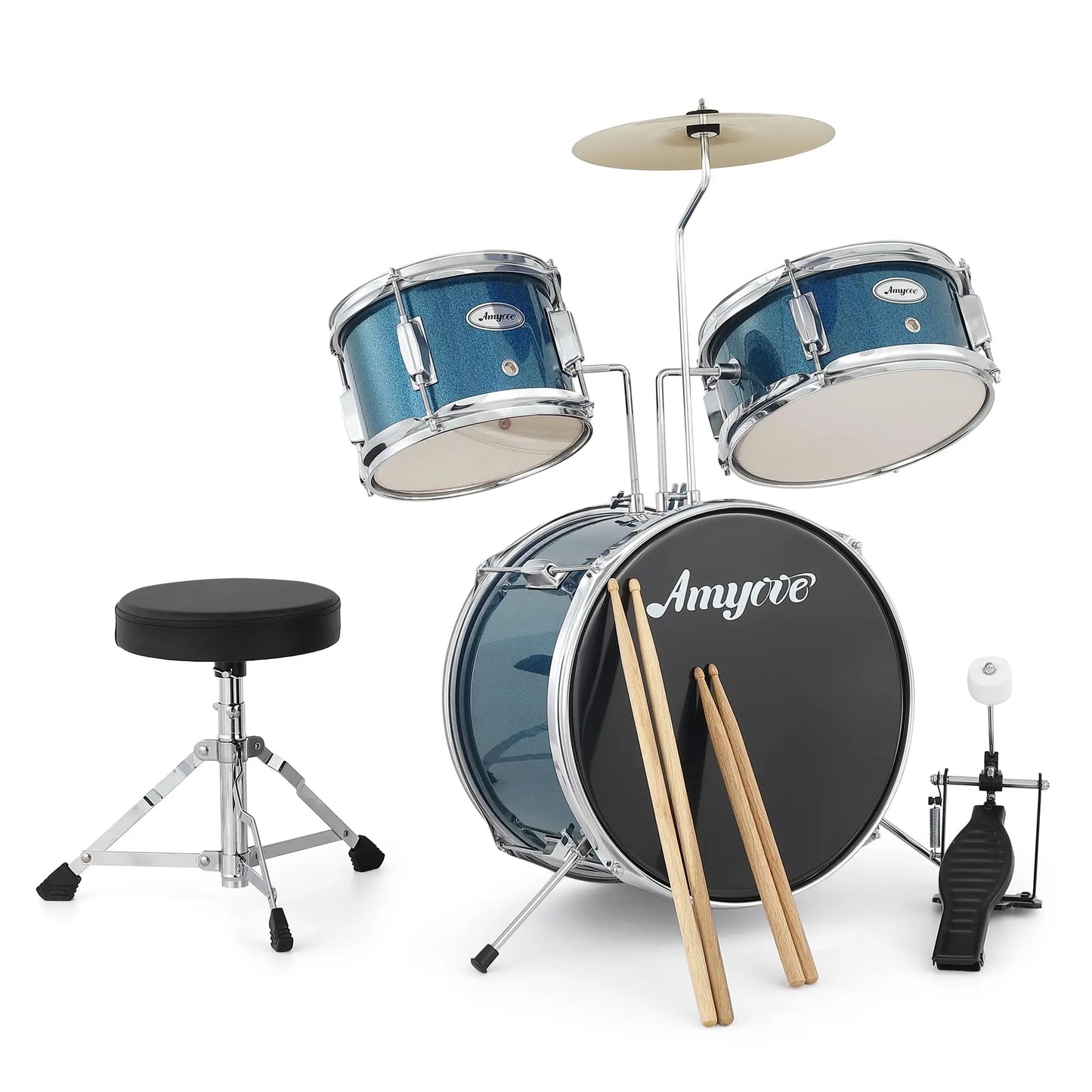 HiMISS Kids 3 Drum Acoustic Drum Set For Beginners