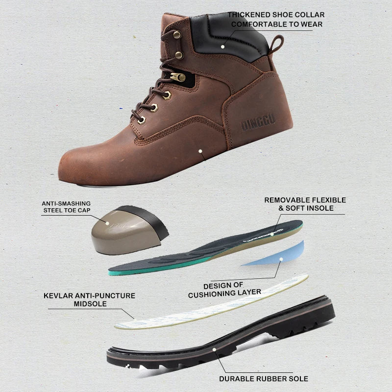 Lightweight Breathable Industrial Construction Protective Sneakers For Men