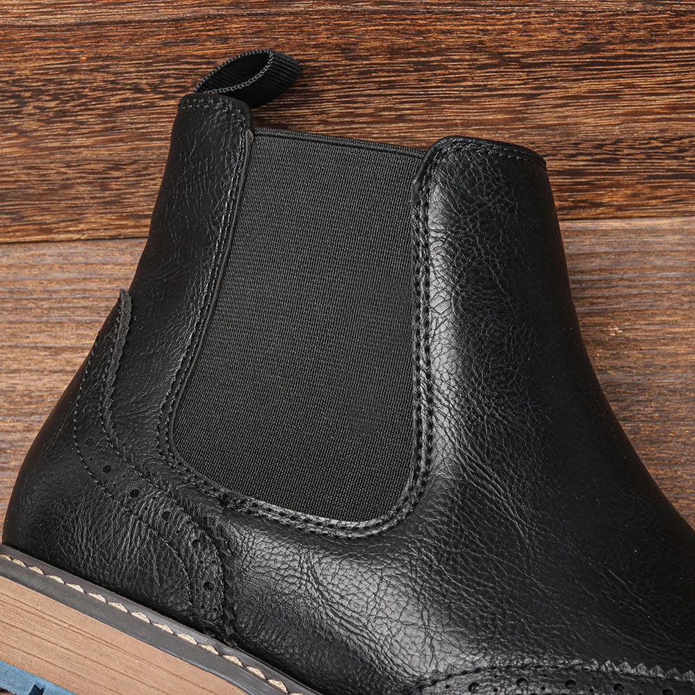 Hecrafted Chelsea Boots For Men Classic Leather Ankle Fit