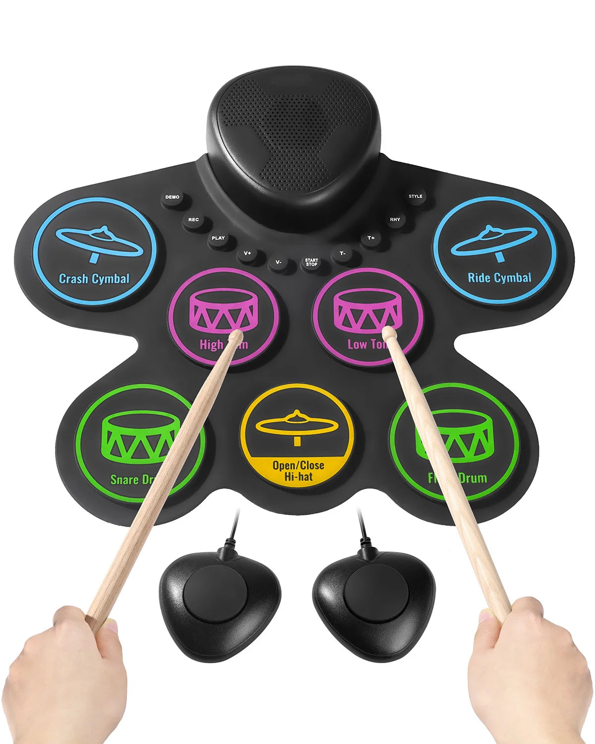 SucceBuy 7 Pad Roll Up Electronic Drum Set For Kids