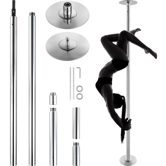 SucceBuy Professional Dancing Pole Spinning Static Dancing Pole Kit Portable Removable Pole 45mm Heavy-Duty Stainless Steel Pole