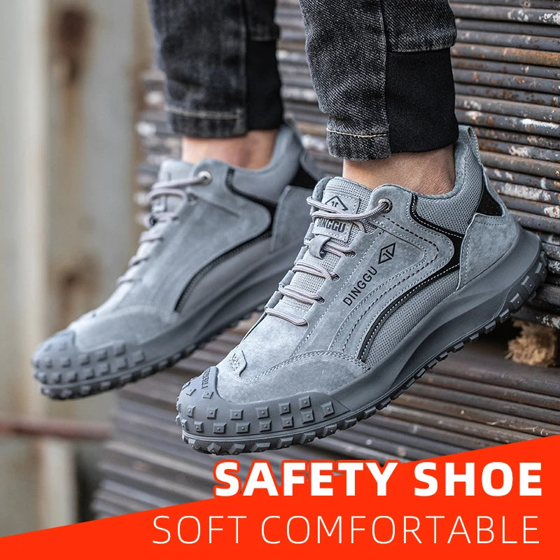 Men's Steel Toe Anti-Puncture Breathable Industrial Construction Shoes