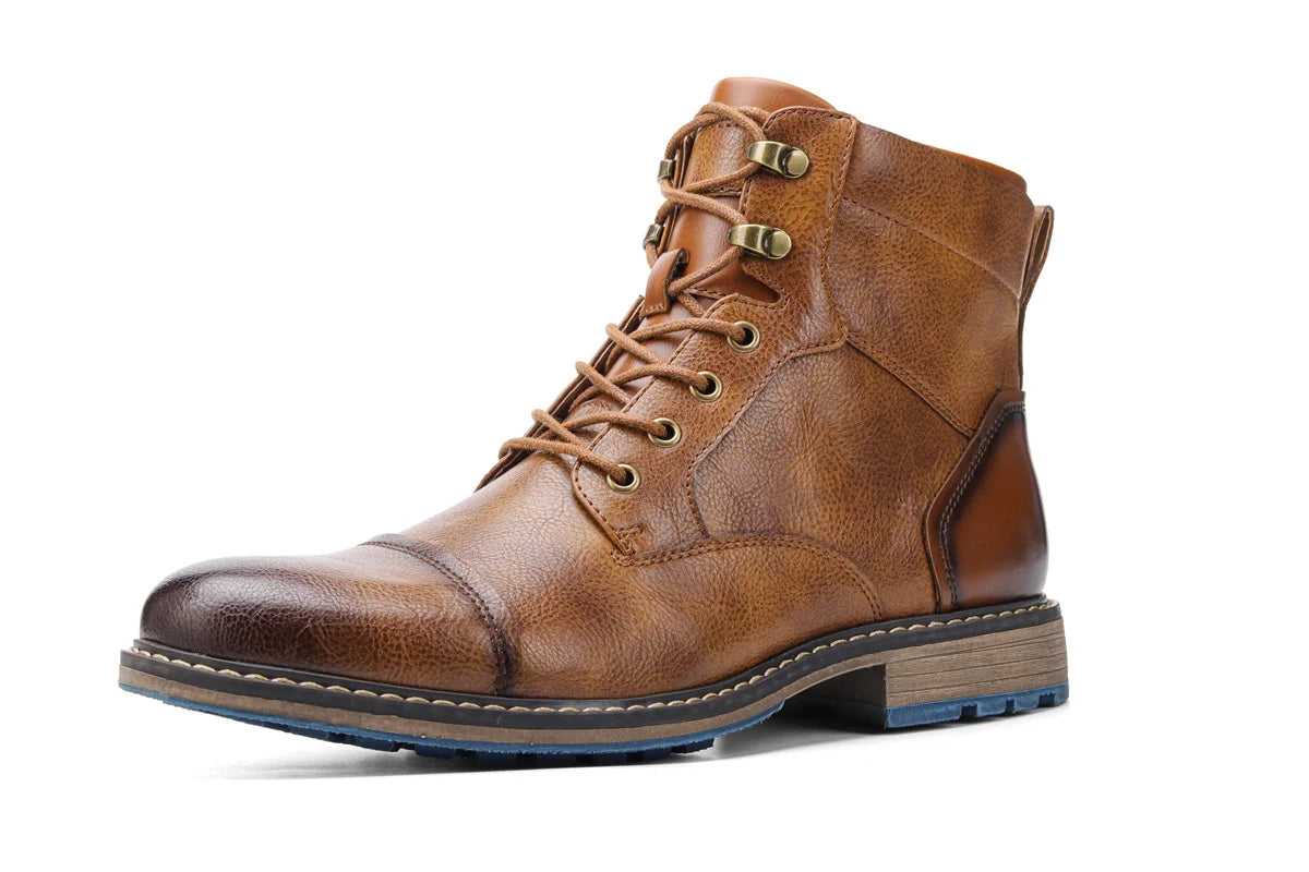 Hecrafted Classic Mens Boots With Zipper Leather Fashion