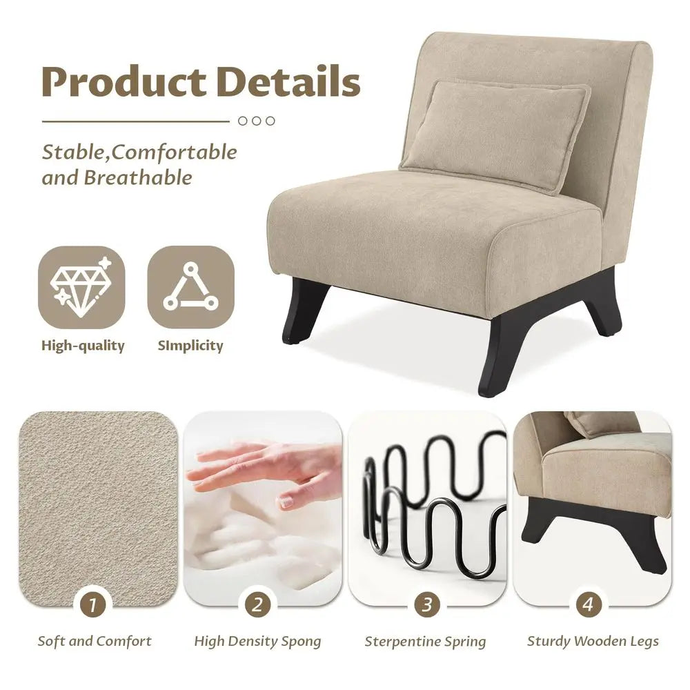 Accent Chairs Set of 2 Upholstered Living Room Side Chairs Comfy Small Accent Lounge Chair with Pillow Accent Chair for Living
