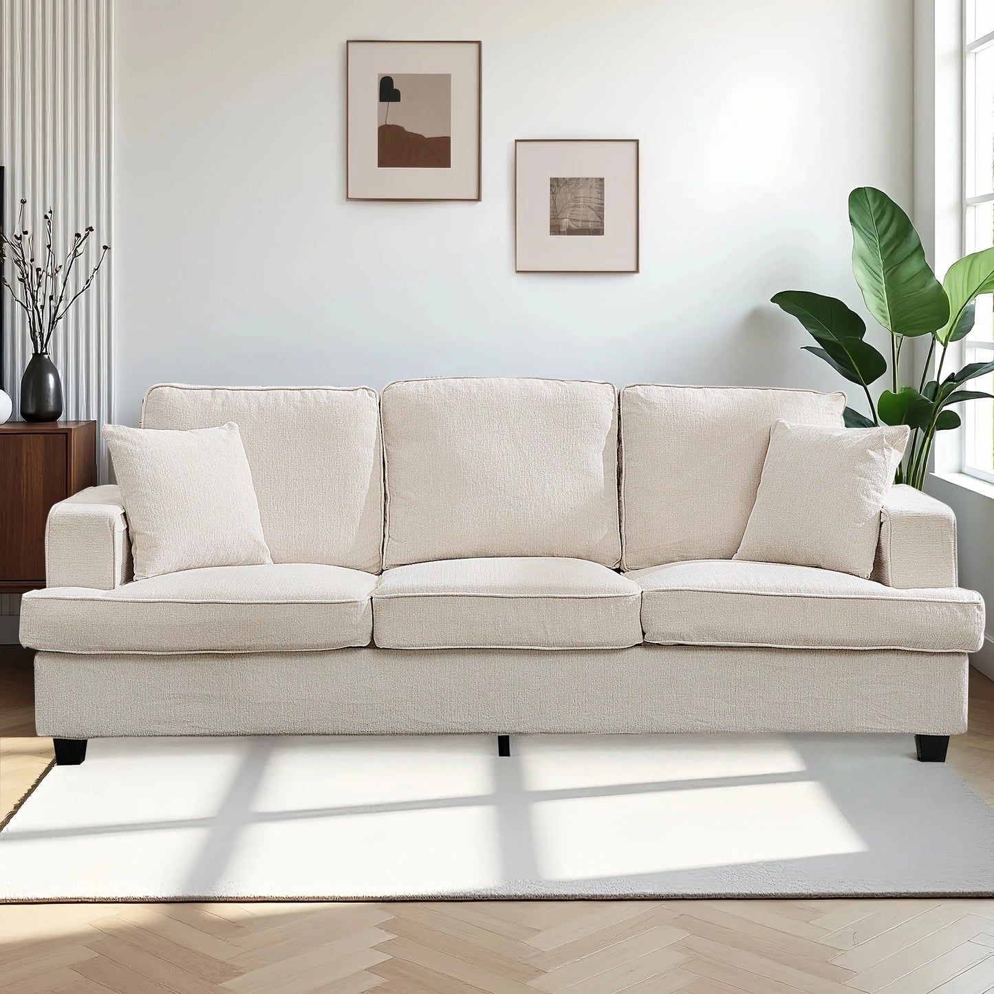 Modern Chenille 3 Seater Cloud Sofa for Living Room