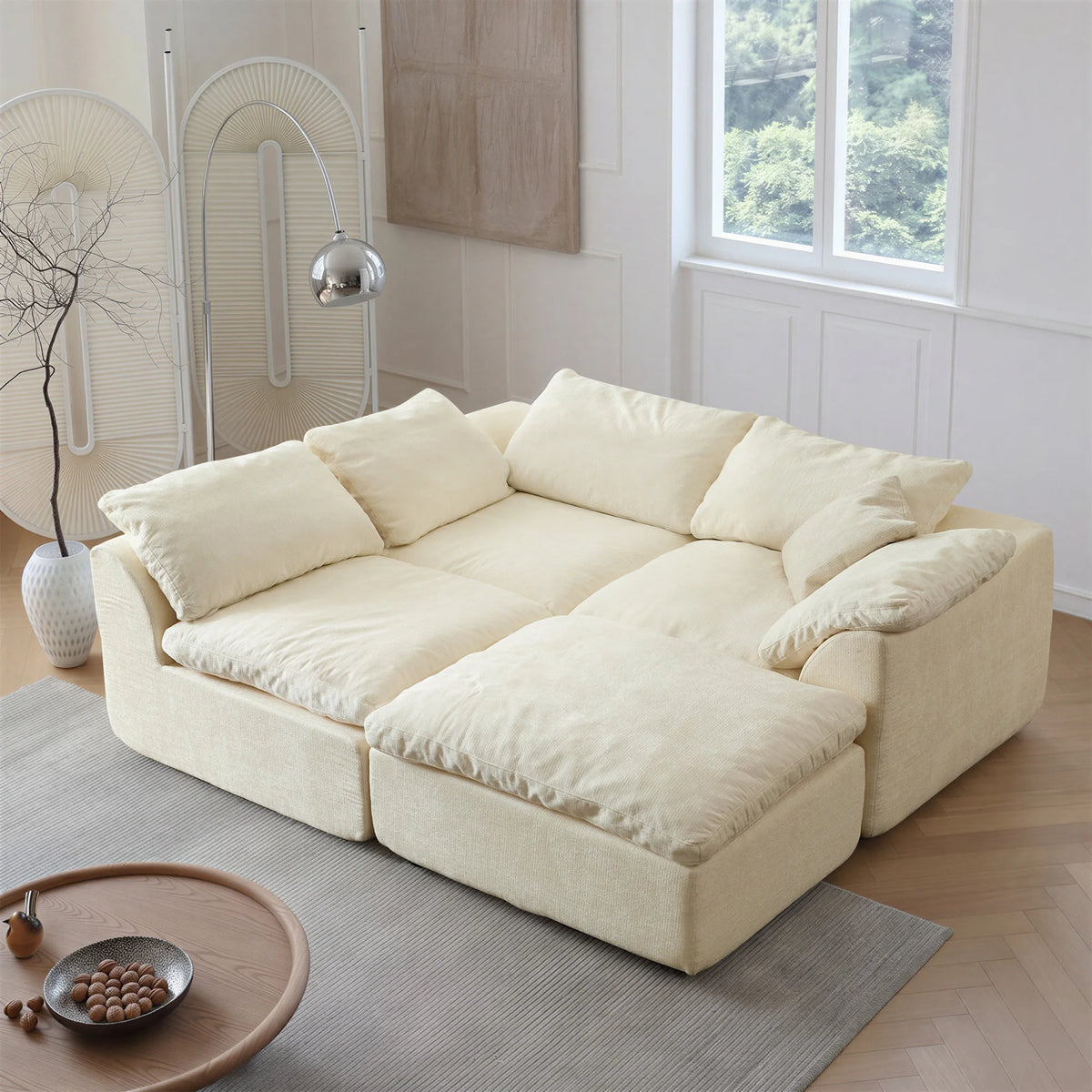 Yeflixvrau Modern Modular Sectional Sofa With Removable Seat Cushions