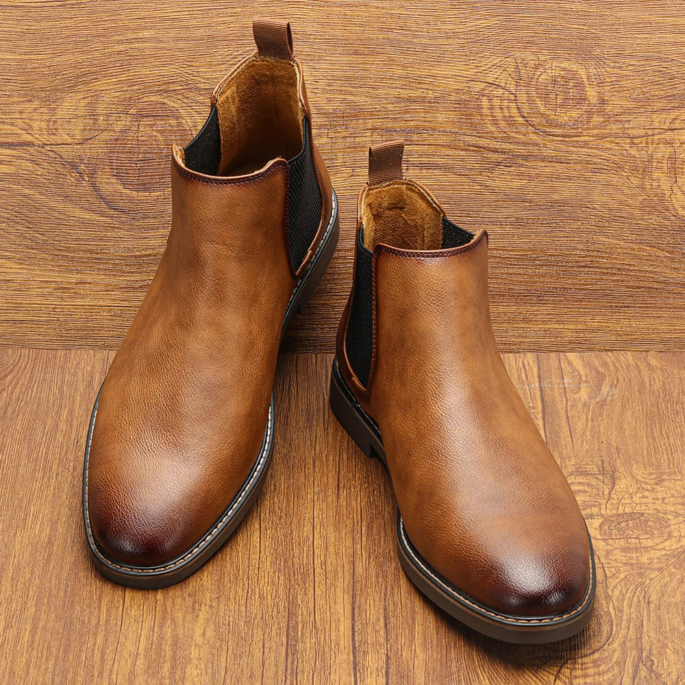 Hecrafted Chelsea Ankle Boots For Men With Elastic Closure